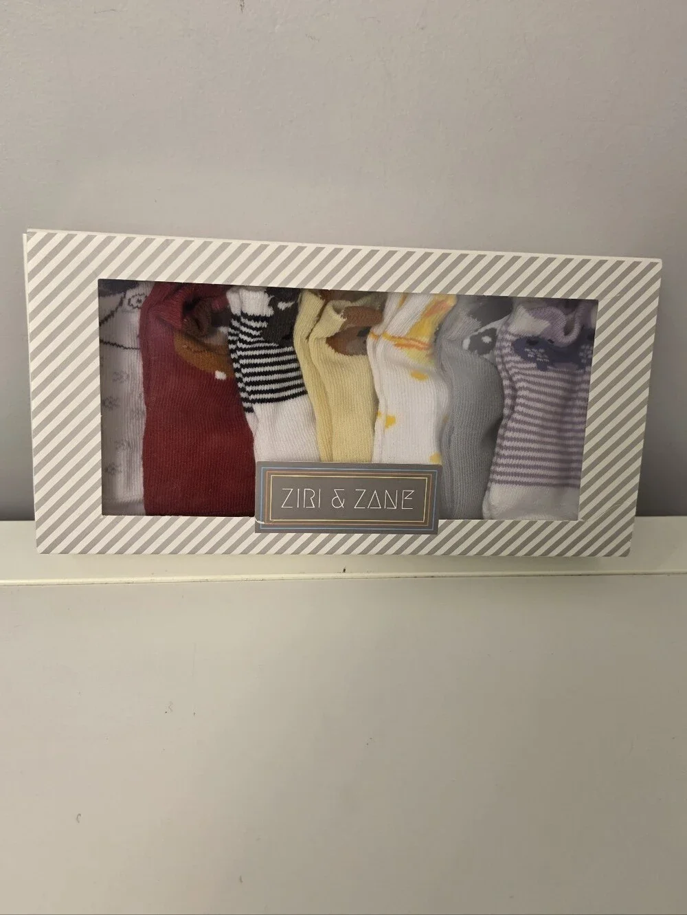 ZIRI & ZANE Baby Sock Gift Set 7 Unique Pairs Unisex Size 0-3 Months NIP
